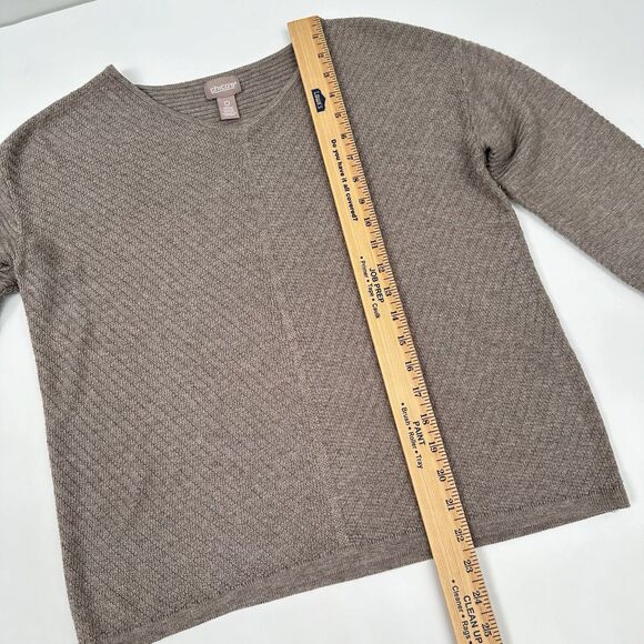 Chicos Touch Of Cashmere Sweater Sz 0 US 4 Quiet Luxury Minimalist Casual Office - Picture 6 of 16